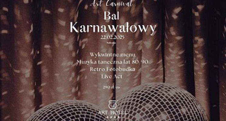 Plakat Bal karnawałowy we Wrocławiu w Art Restauracji- ART CARNIVAL!