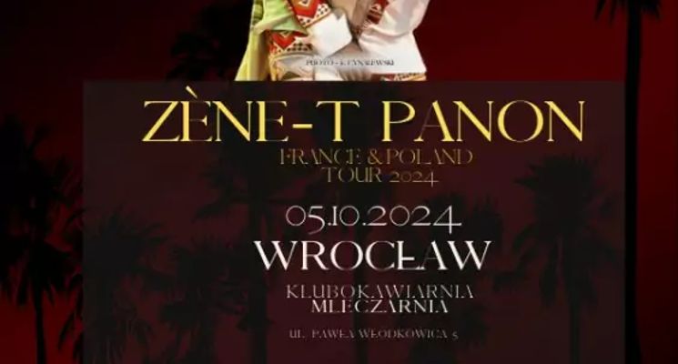 Plakat Koncert Zène-T Panon z warsztatami