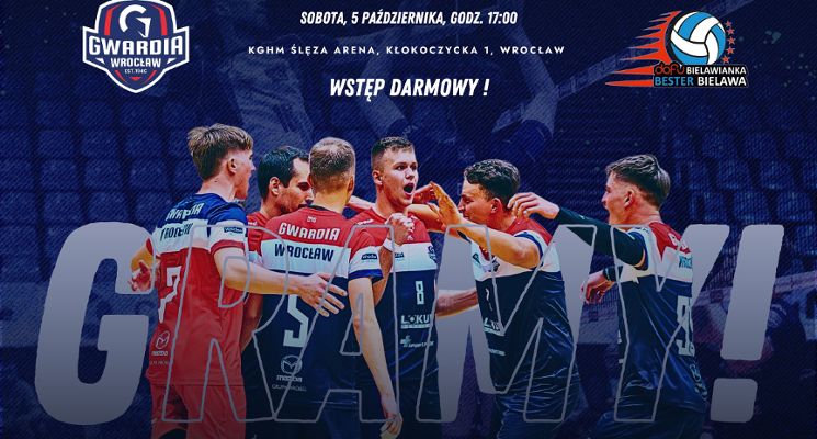 Plakat Gwardia Wrocław zaprasza na pierwszy mecz nowego sezonu ligowego we Wrocławiu!