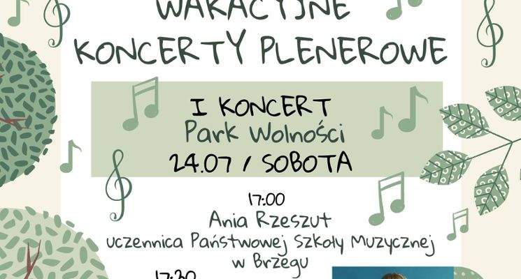 Plakat I Wakacyjny Koncert Plenerowy