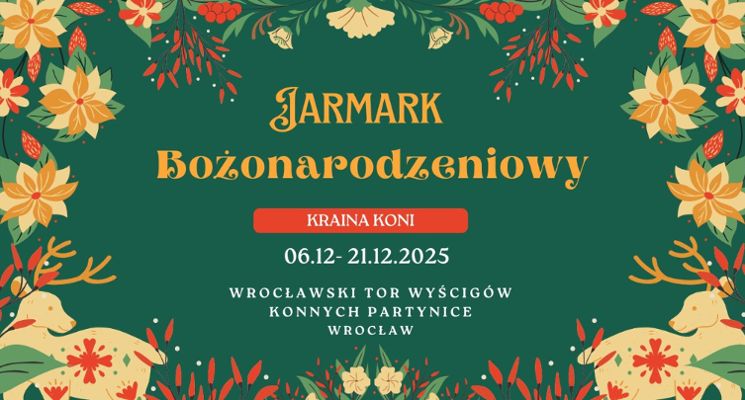 Plakat Jarmark Bożonarodzeniowy Kraina Koni na Partynicach