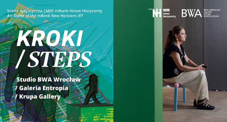 Plakat KROKI / STEPS - piątkowe oprowadzanie po wystawie