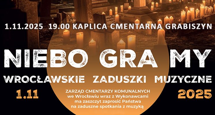 Plakat „Na cmentarzu mieszkać będę” – koncert pieśni żałobnych