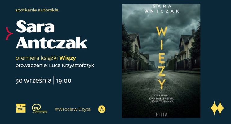 Plakat Premierowe spotkanie autorskie z Sarą Antczak