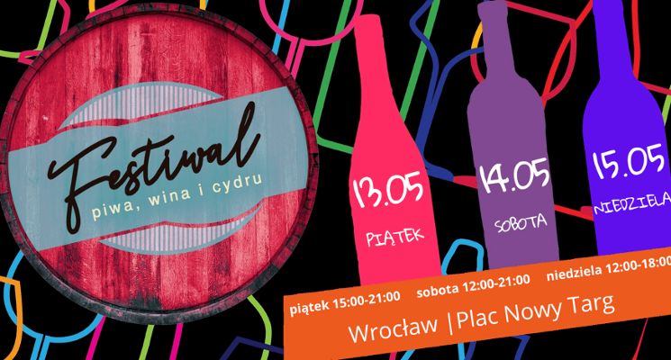 Plakat Festiwal Piwa, Wina i Cydru we Wrocławiu