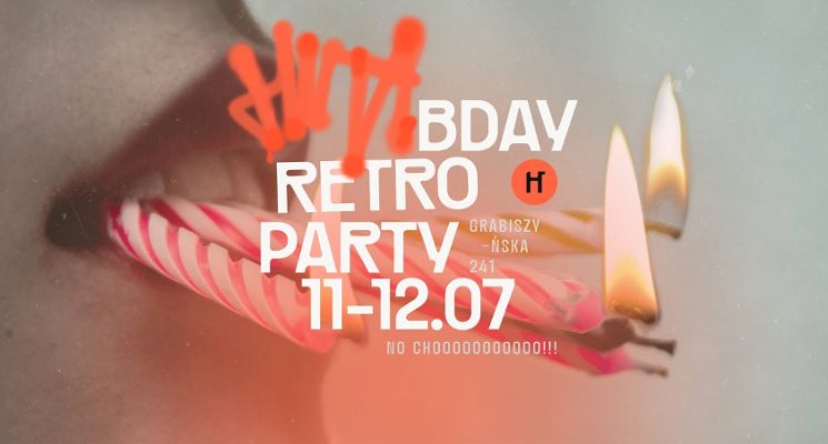 Plakat B-DAY Retro Party! 1 urodziny HUTY!