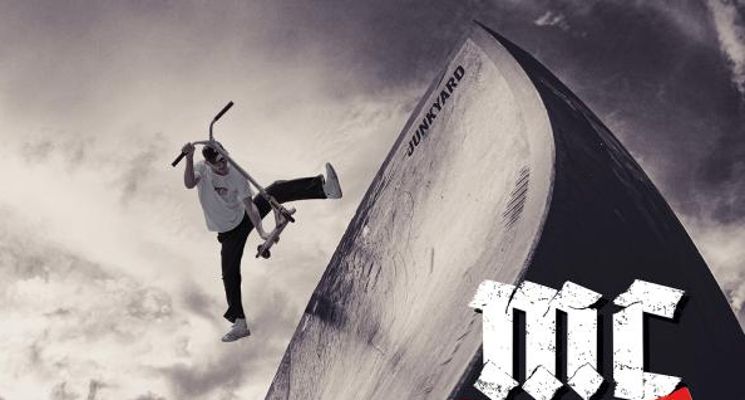 Plakat MC Scoot Dżem – zawody w wyczynowej jeździe na hulajnodze!
