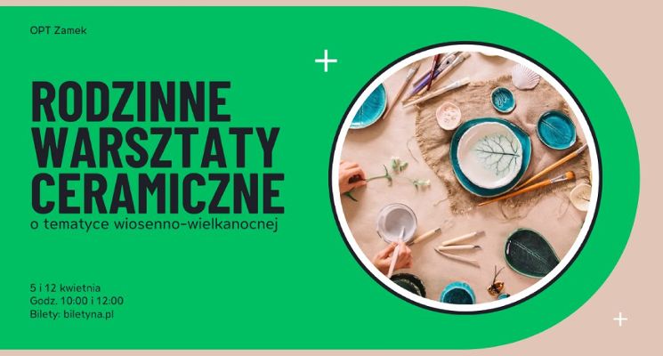 Plakat Wiosenno-wielkanocne warsztaty ceramiczne