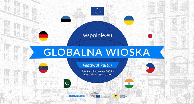 Plakat Globalna Wioska ze wspólnie.eu – festiwal różnorodności