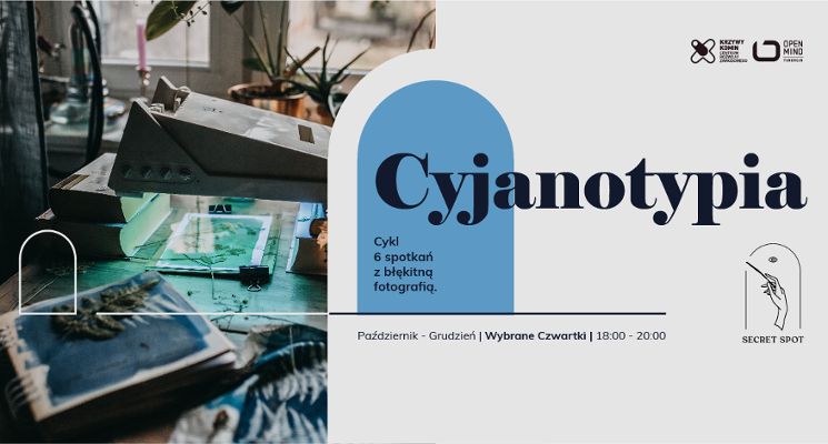Plakat Cyjanotypia – cykl warsztatów