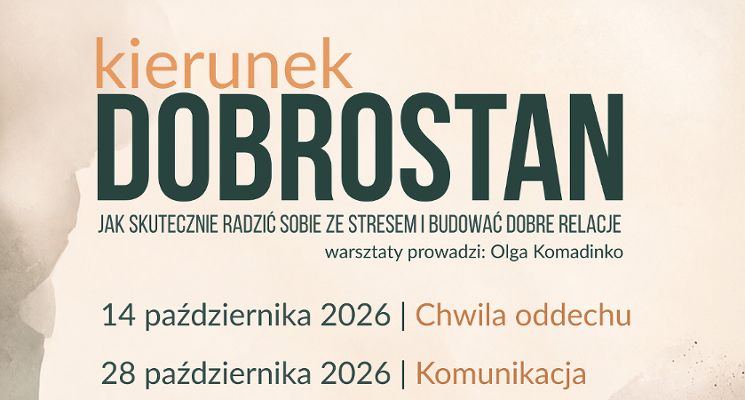 Plakat Kierunek dobrostan - Chwila oddechu | warsztaty psychoedukacyjne