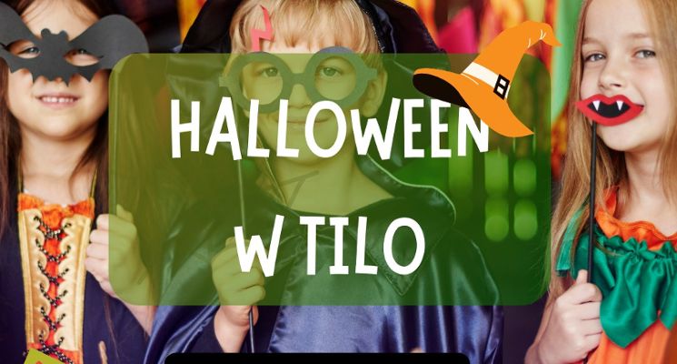 Plakat Halloweenowe przyjęcia dla młodszych dzieci