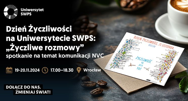 Plakat Dzień Życzliwości z Uniwersytetem SWPS we Wrocławiu!