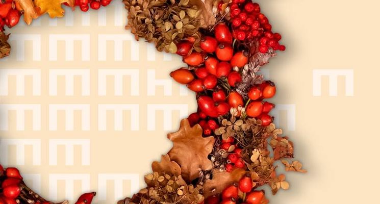 Plakat Jesienny wianek na drzwi. Warsztaty kreatywne dla dzieci