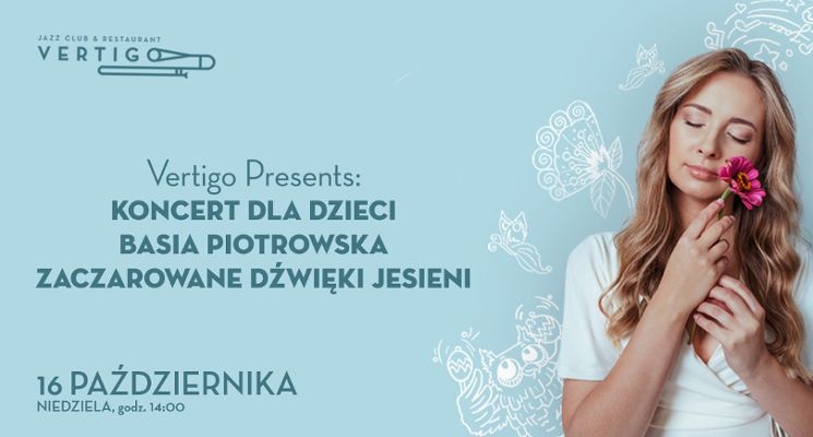 Plakat Koncert dla dzieci Basi Piotrowskiej – Zaczarowane Dźwięki Jesieni