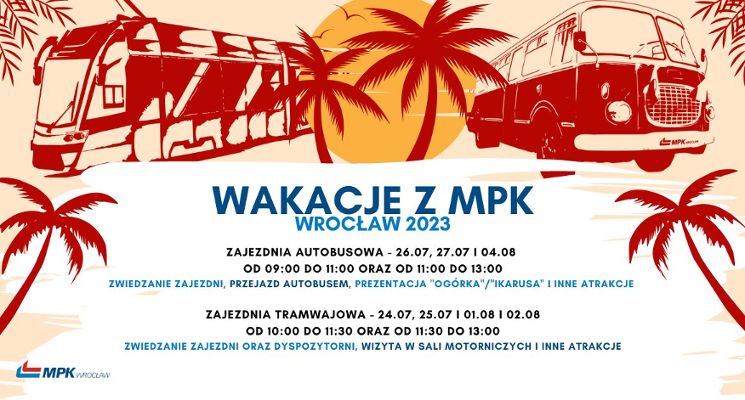 Plakat Wakacje z MPK Wrocław