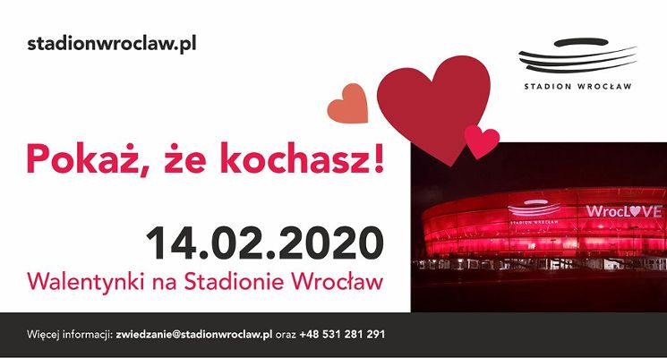 Plakat Walentynki na Stadionie Wrocław