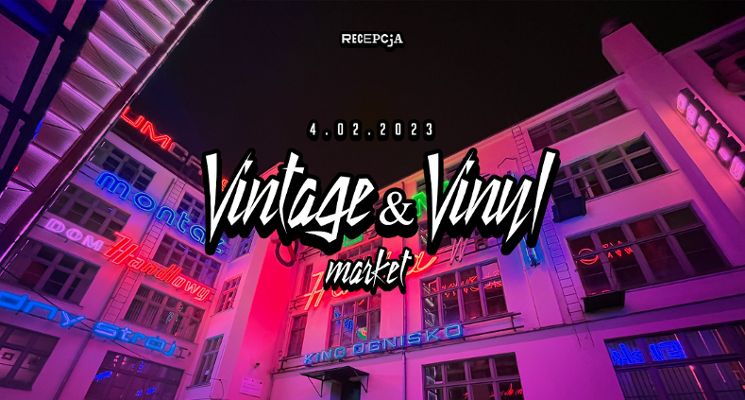 Plakat Vintage & Vinyl Market w Recepcji