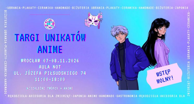 Plakat Targi Unikatów Anime – wydarzenie pełne pasji, sztuki i magii Japonii!