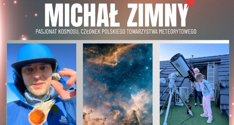 Plakat Meteoryty i nocne niebo nad Wrocławiem