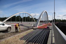 Mosty Chrobrego w dniu próby obciążeniowej, sierpień 2023