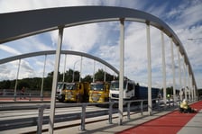 Mosty Chrobrego w dniu próby obciążeniowej, sierpień 2023