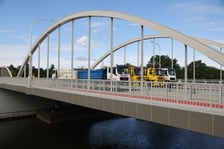 Mosty Chrobrego w dniu próby obciążeniowej, sierpień 2023