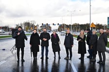 Konferencja prasowa, podczas której prezydent Jacek Sutryk opowiadał o otwieranej trasie.