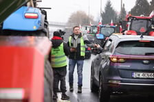 Strajk rolników przy al. Sobieskiego