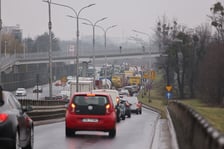 Strajk rolników - korki przy al. Sobieskiego