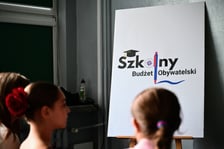 Uroczystość odsłonięcia muralu WKS Śląsk w SP 113. Powstał on w ramach Szkolnego Budżetu Obywatelskiego