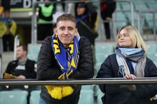 Mecz Ligi Narodów UEFA Ukraina - Czechy na Tarczyński Arenie Wrocław. Zdjęcia kibiców