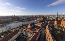 Widok z katedry na Ostrowie Tumskim