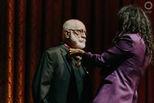 <p>Uroczyste wręczenie Krzysztofowi Gosztyle Złotego Medalu &bdquo;Zasłużony Kulturze Gloria Artis"</p>