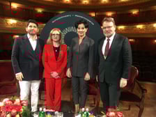 <p class="MsoNormal">Nowy zesp&oacute;ł kierujący Operą Wrocławską &ndash; od lewej Mirian Khukhunaishvili, Izabela Piekielnik, Agnieszka Frank&oacute;w-Żelazny, Tomasz Konieczny</p>