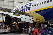 Wroclaw Aircraft Maintenance Services, w skrócie WAMS, czyli wrocławska baza serwisowa Ryanaira. Zdjęcie z 2023 roku