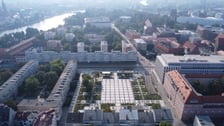 Plac Nowy Targ po zakończeniu prac związanych z zazielenianiem