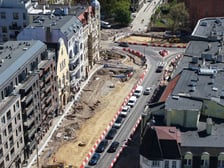 <p>Budowa węzła Drobnera-Dubois. Zdjęcie z 22 kwietnia 2026. Widok od strony ulicy Dubois&nbsp;</p>