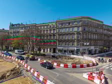 <p>Budowa węzła Drobnera-Dubois. Zdjęcie z 22 kwietnia 2026. Widok na skrzyżowanie ulic Drobnera i Dubois&nbsp;</p>