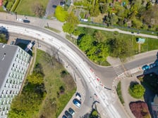 Ostatnie prace na Glinianej w rejonie skrzyżowania z Łódzką. Zdjęcie z 28 kwietnia. 1 maja pojadą tędy tramwaje