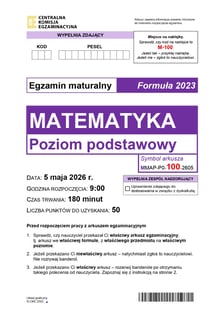 Matura 2026. Arkusz zadań z matematyki, CKE