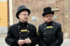 Od lewej Paweł Jankowski, Przemysław Banaszak. Kominiarze z Wrocławia