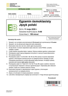 Egzamin ósmoklasisty 2026 z CKE. Arkusz z języka polskiego