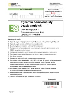 Egzamin ósmoklasisty z języka angielskiego - 13.05.2026