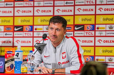 <p>Robert Lewandowski podczas konferencji prasowej na Tarczyński Arenie, 28.05.2026</p>