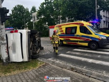 Kolizja na skrzyżowaniu ul. Poznańskiej i Zachodniej we Wrocławiu