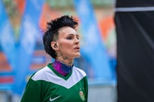 <p>Agnieszka Chylińska podczas koncertu na Tarczyński Arena</p>
