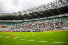 Mecz Panthers Wrocław - Berlin Thunder (50:12) na stadionie Tarczyński Arena, 14 czerwca 2026 r.