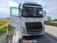 Kolizja dwóch ciężarówek na autostradzie A4 pod Wrocławiem - 16.06.2026 r.