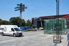 Budowa sceny na Placu Wolności, 29 czerwca 2026 r.